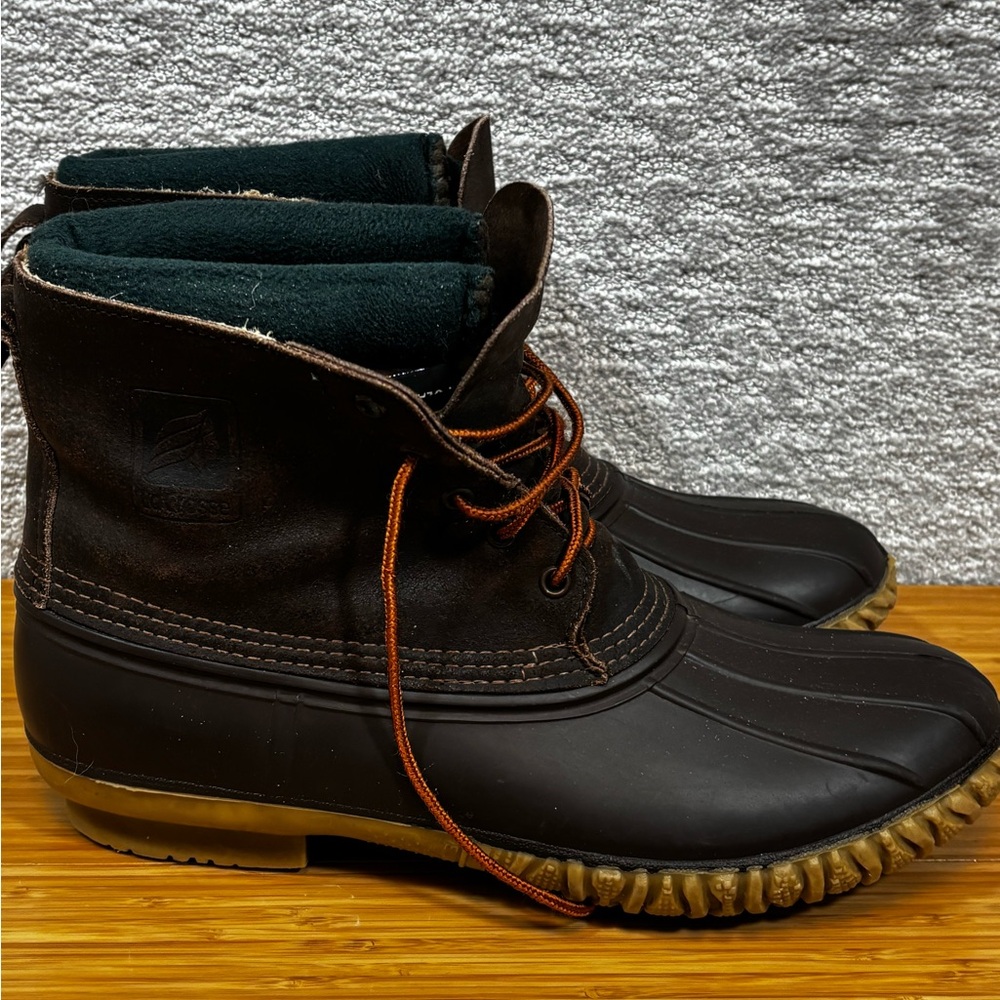 LaCrosse Duck Boots Mens Sz 10 Brown Rain Winter Removable Inserts Polartec